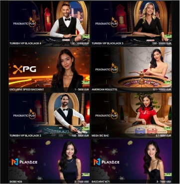 مجموعة من ألعاب الكازينو المباشرة على منصة WinWin